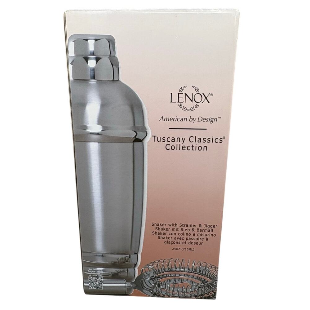 Lenox Tuscany Classics Collection Stainless Steel Cocktail Shaker Set New - Picture 2 of 15